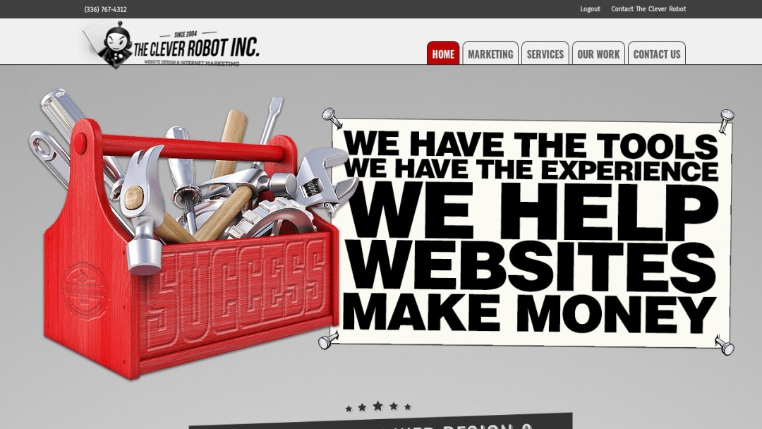 Screenshot of The Clever Robot, Inc.'s Website