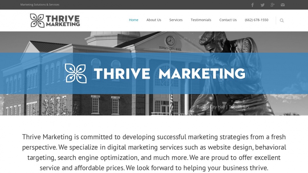 Screenshot of Thrive Marketing Digital Agency's Website