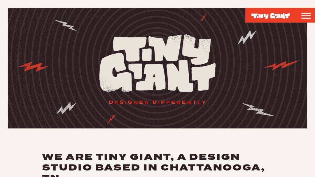 Screenshot of Tiny Giant's Website