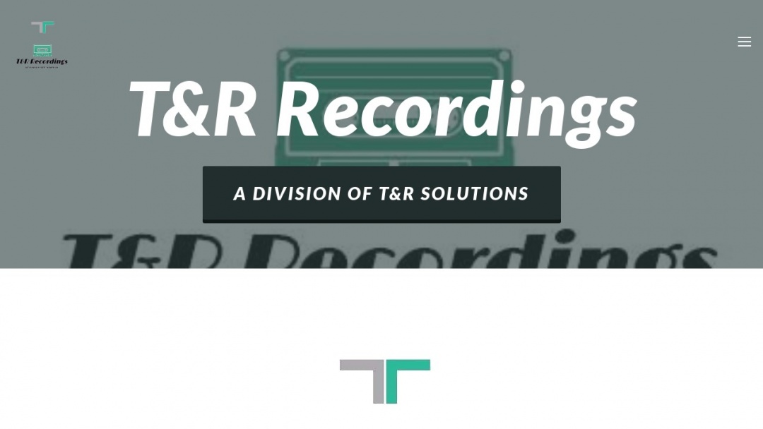 Screenshot of T&R Solutions/T&R Recordings's Website
