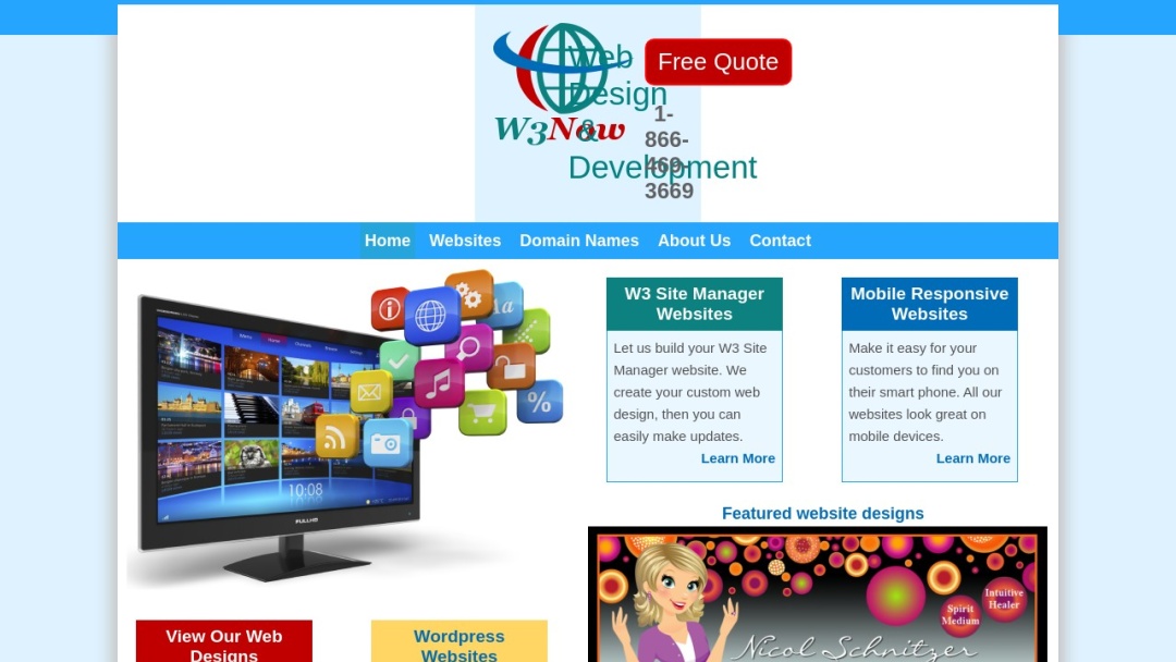 Screenshot of W3Now Web Design's Website