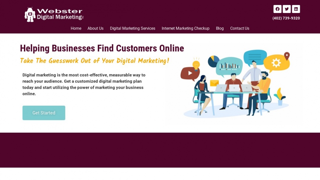 Screenshot of Webster Digital Marketing, Inc.'s Website