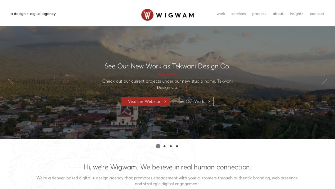 Screenshot of Wigwam Creative's Website