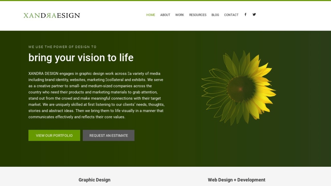 Screenshot of XANDRA DESIGN's Website