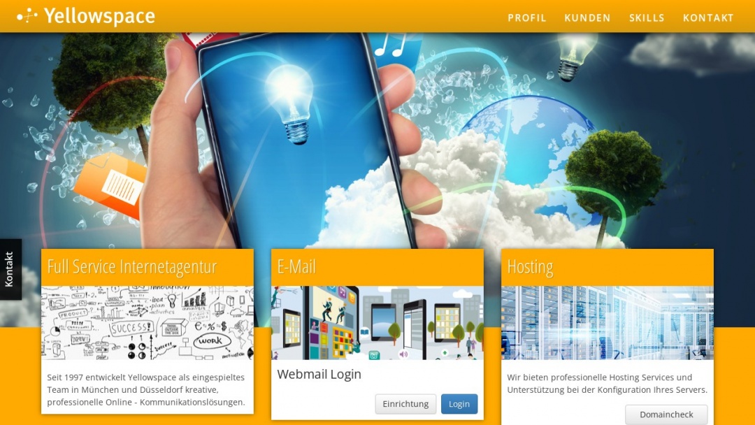 Screenshot of Yellowspace's Website
