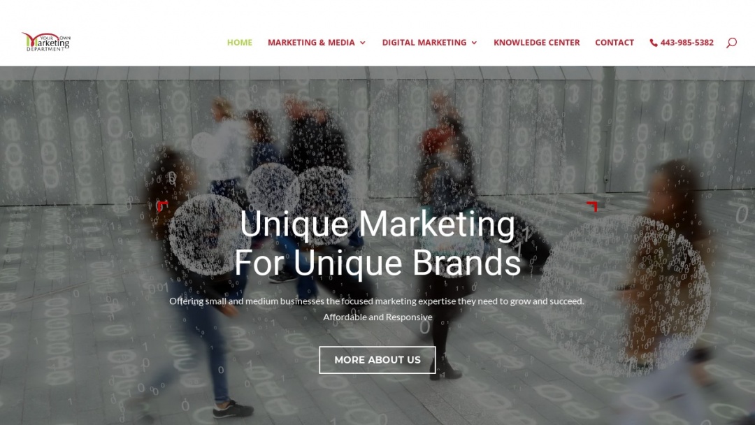 Screenshot of Your Own Marketing Department's Website