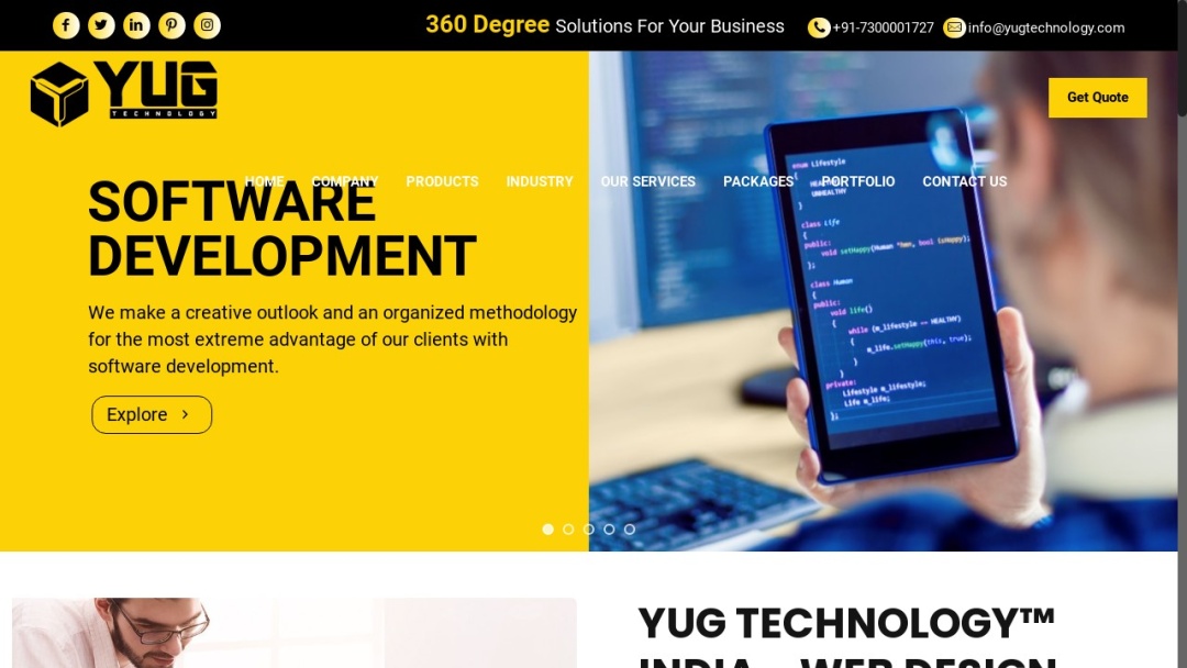 Screenshot of Yug Technology's Website