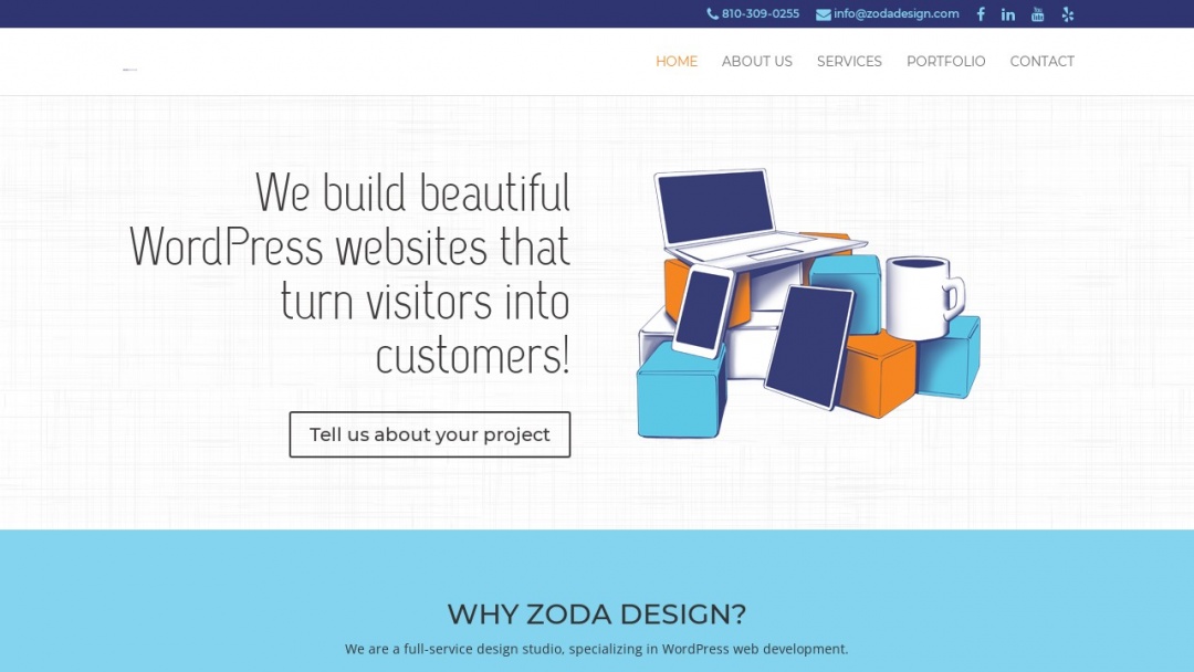 Screenshot of Zoda Design's Website