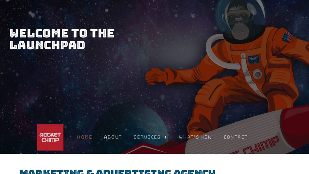 Screenshot of Rocket Chimp LLC's Website