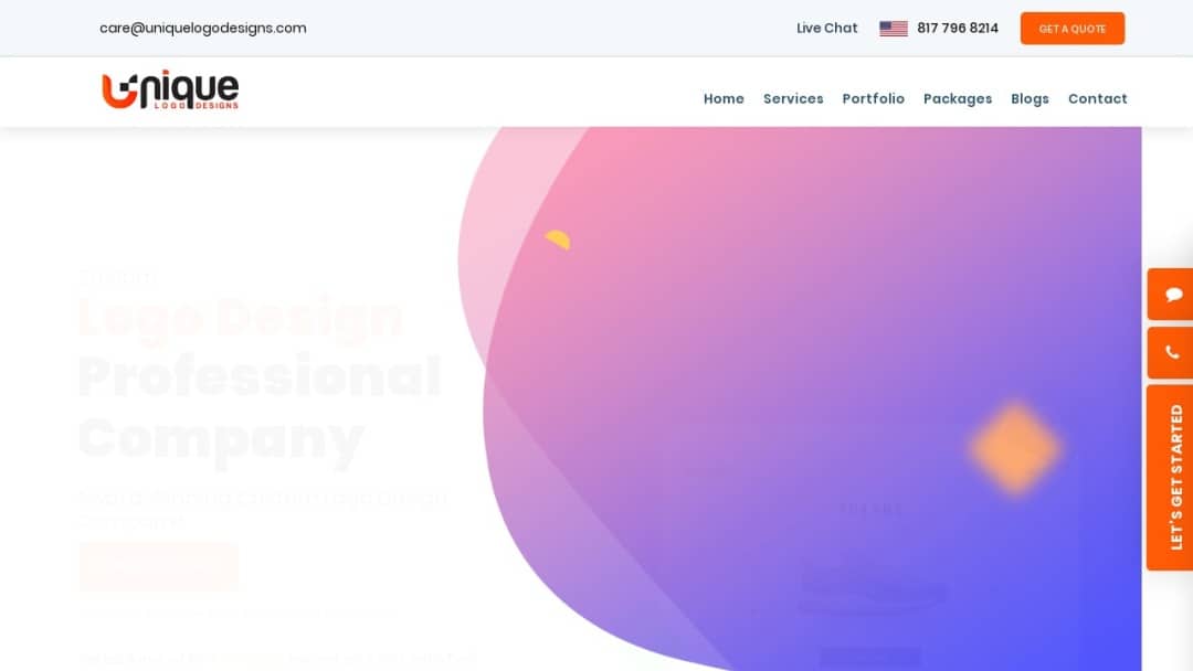 Screenshot of Unique Logo Designs's Website