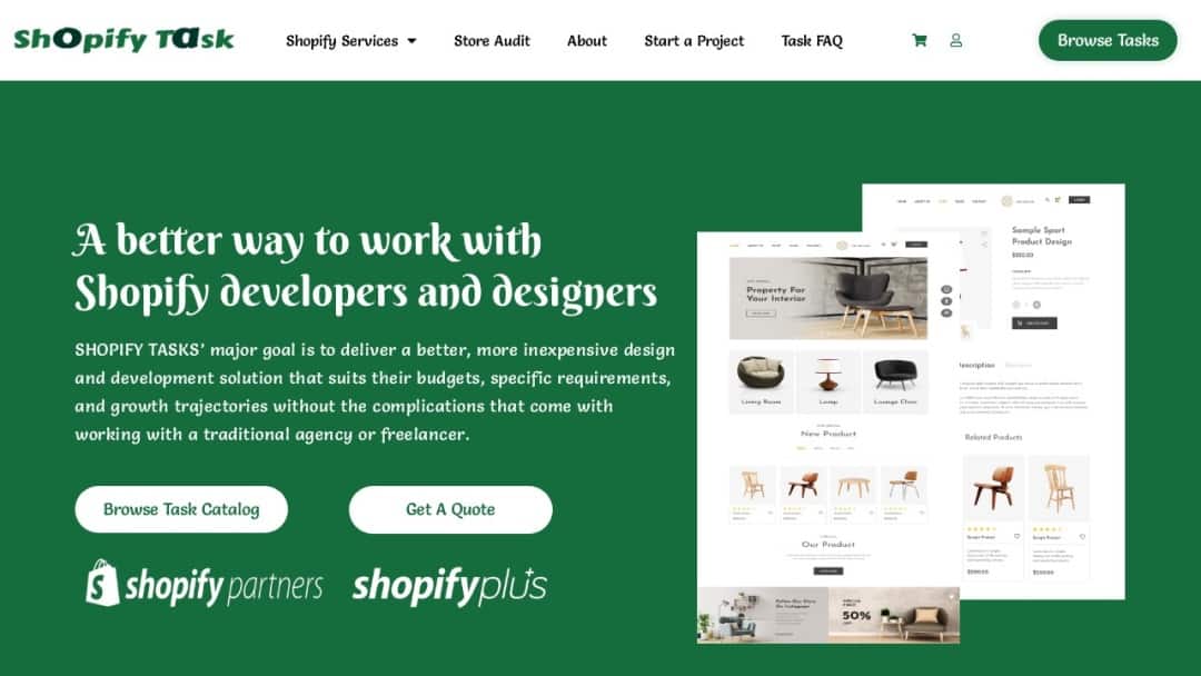 Screenshot of Shopify Task - Shopify Development Agency's Website