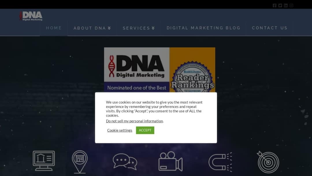 Screenshot of DNA Digital Marketing's Website
