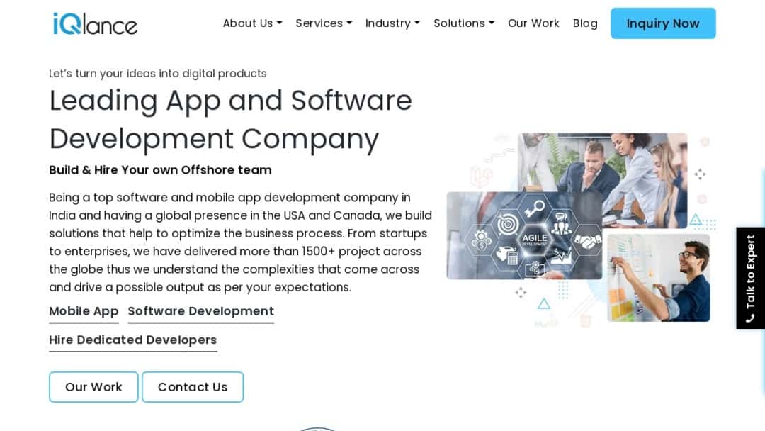 Screenshot of iQlance Solutions's Website