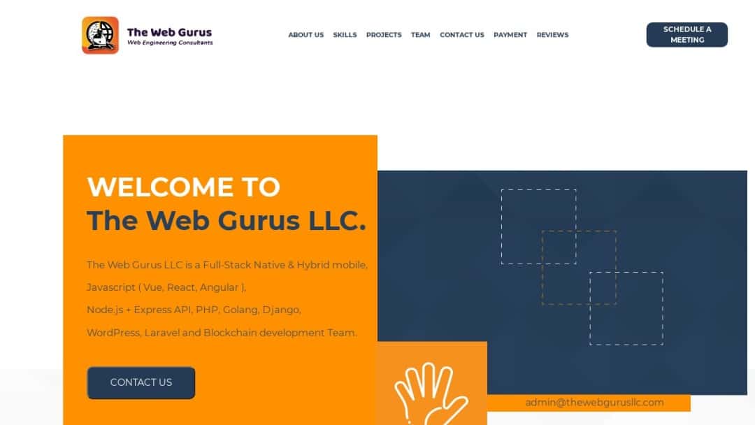 Screenshot of The Web Gurus LLC's Website