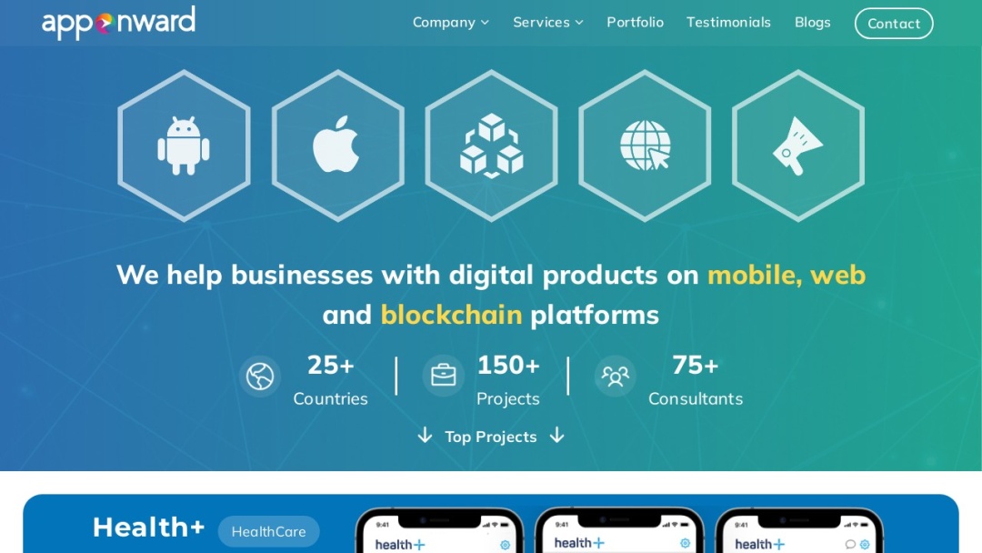 Screenshot of Appownard Technologies's Website