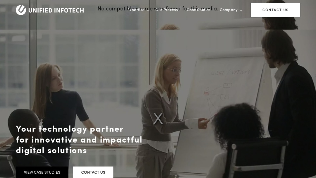 Screenshot of Unified Infotech's Website